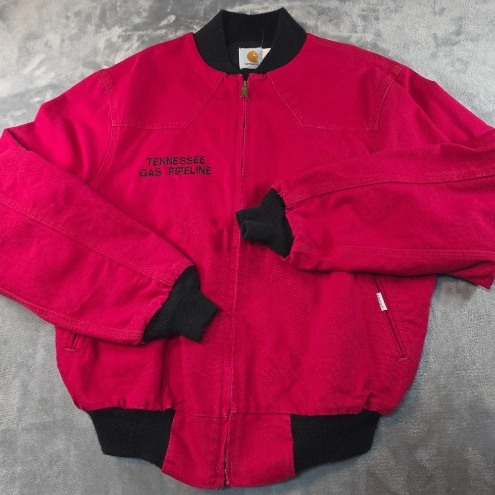 Vintage Carhartt JR160 Size L Red Bomber Santa Fe Made In The USA Size L